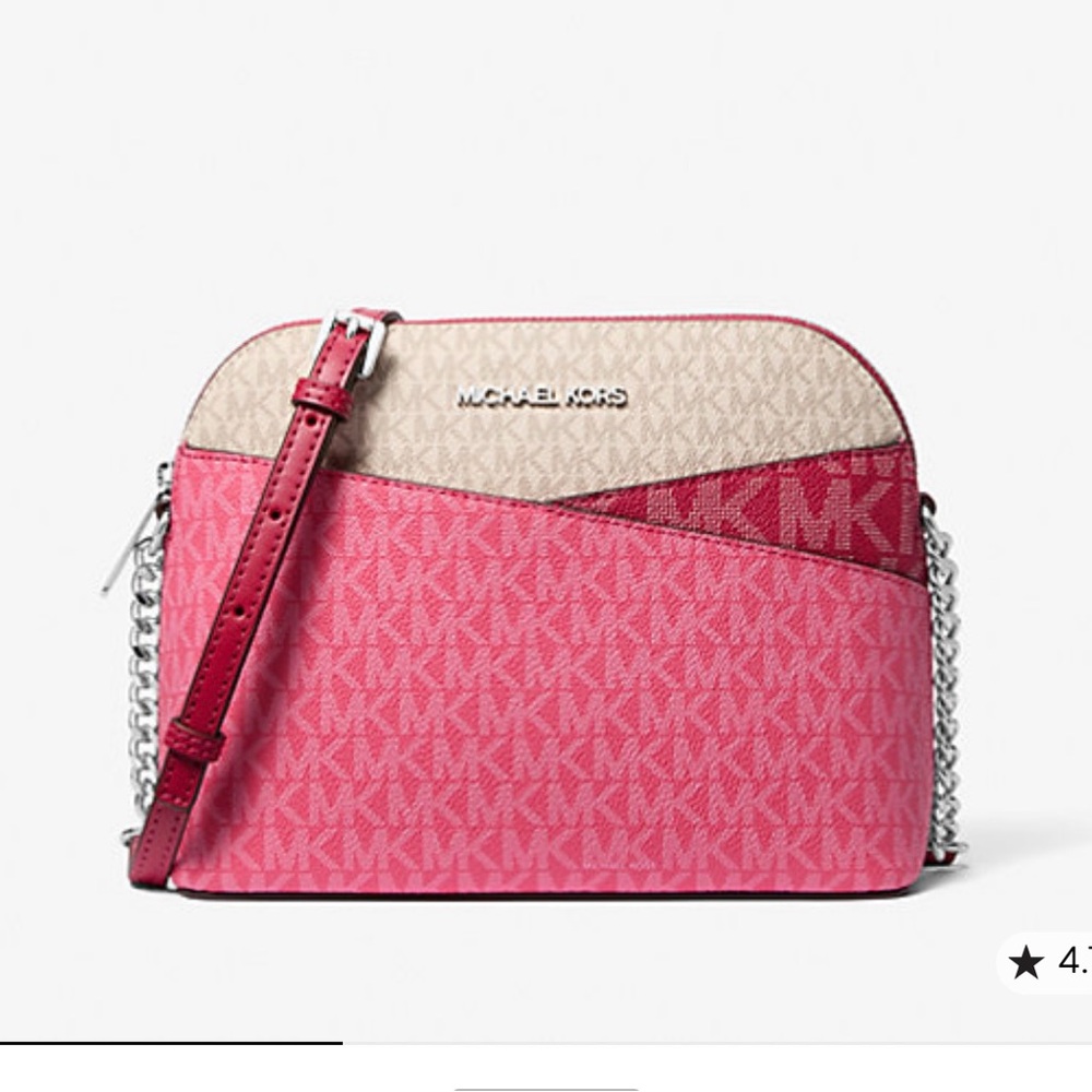 Michael Kors Jet Set Travel Color-Block Signature Logo Crossbody Bag NEW